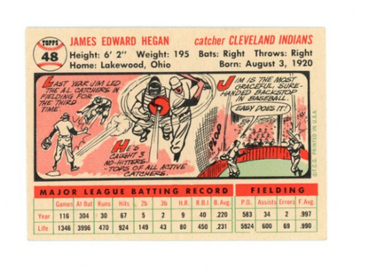 1956 Topps Jim Hegan White Back1