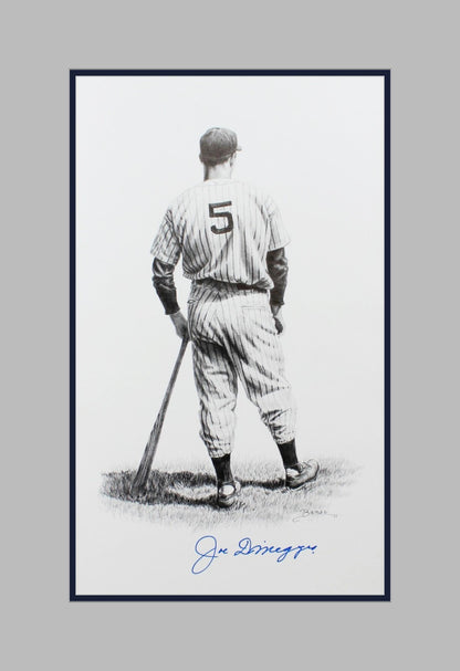 Joe DiMaggio Signed &amp; Inscribed Original Art, Banse Drawing. Auto JSA1