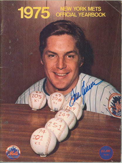 Tom Seaver Signed NY Mets Yearbook, 1975. JSA