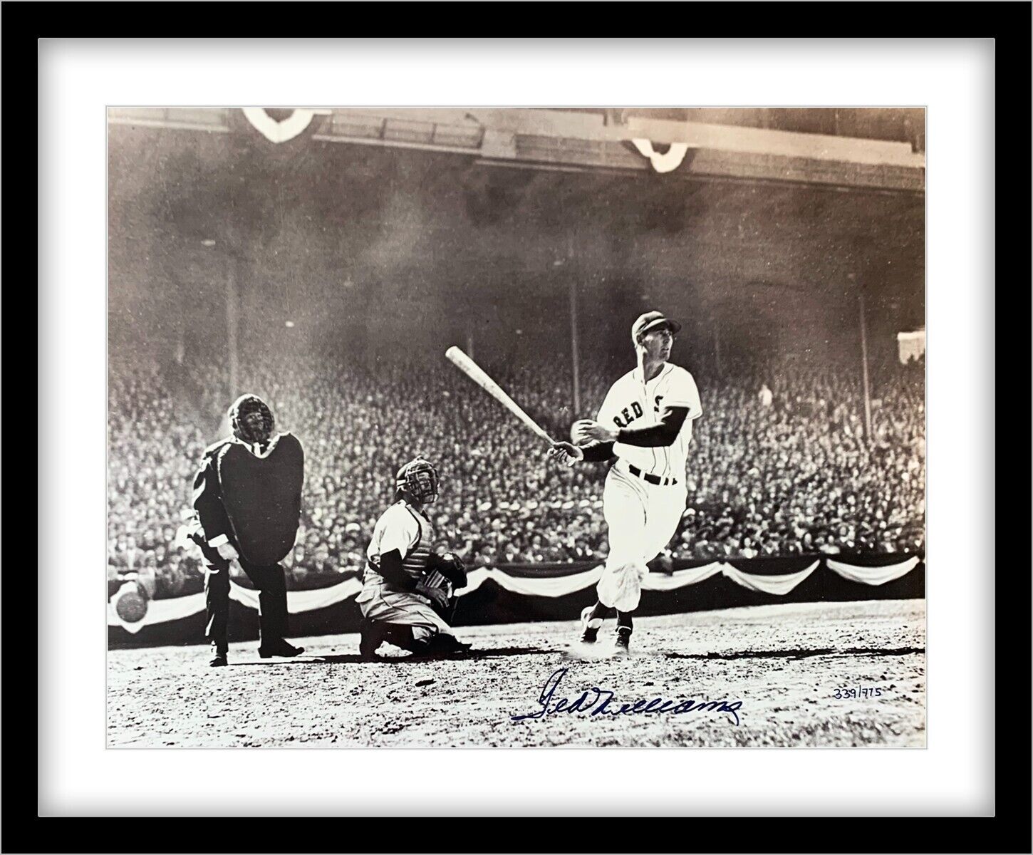 Ted Williams Signed &amp; Framed 16x20 Action Shot, Limited Edition Photo. Auto JSA