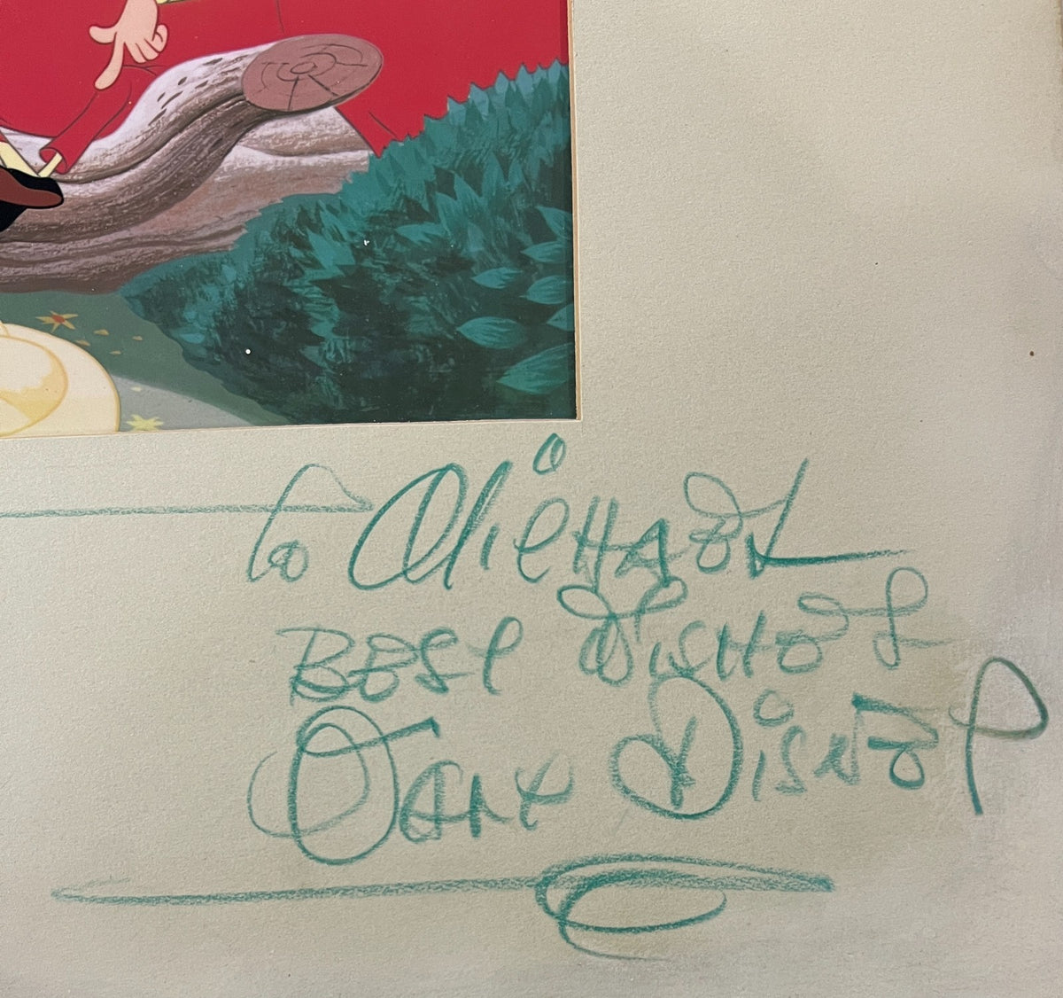 Walt Disney Signed Alice in Wonderland Dye Transfer Print Photo. Auto JSA2
