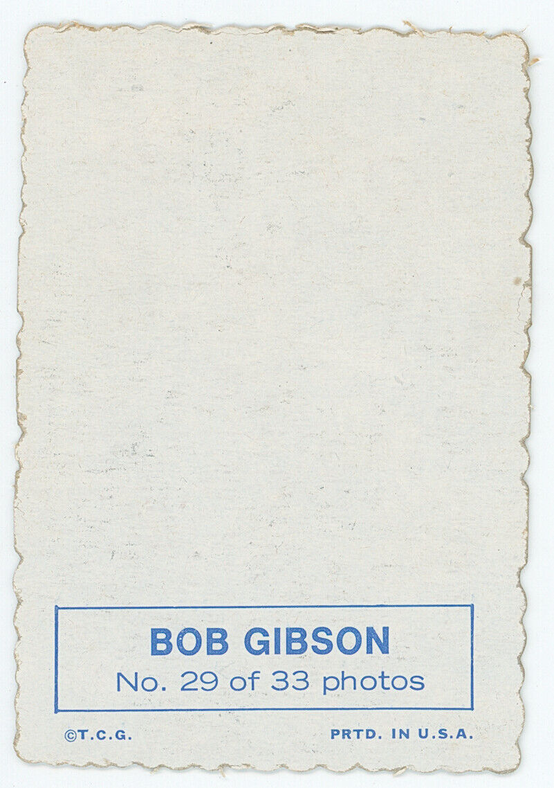 1969 Topps Deckle-Edge Bob Gibson. St. Louis Cardinals. 