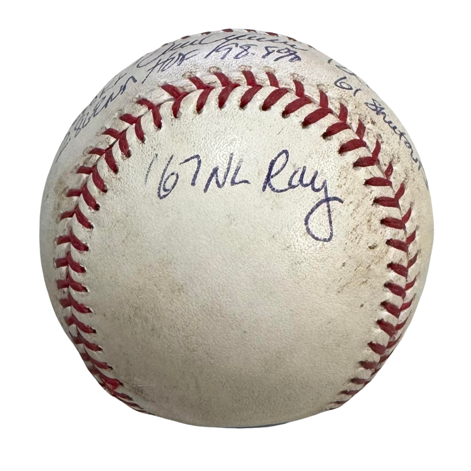 Tom Seaver Signed Stat Ball, Inscribed Game-Used Baseball. MLB4