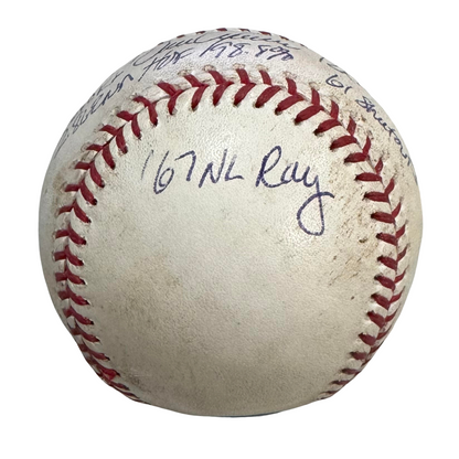 Tom Seaver Signed Stat Ball, Inscribed Game-Used Baseball. MLB4