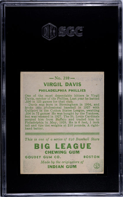 1933 Goudey Virgil Davis 