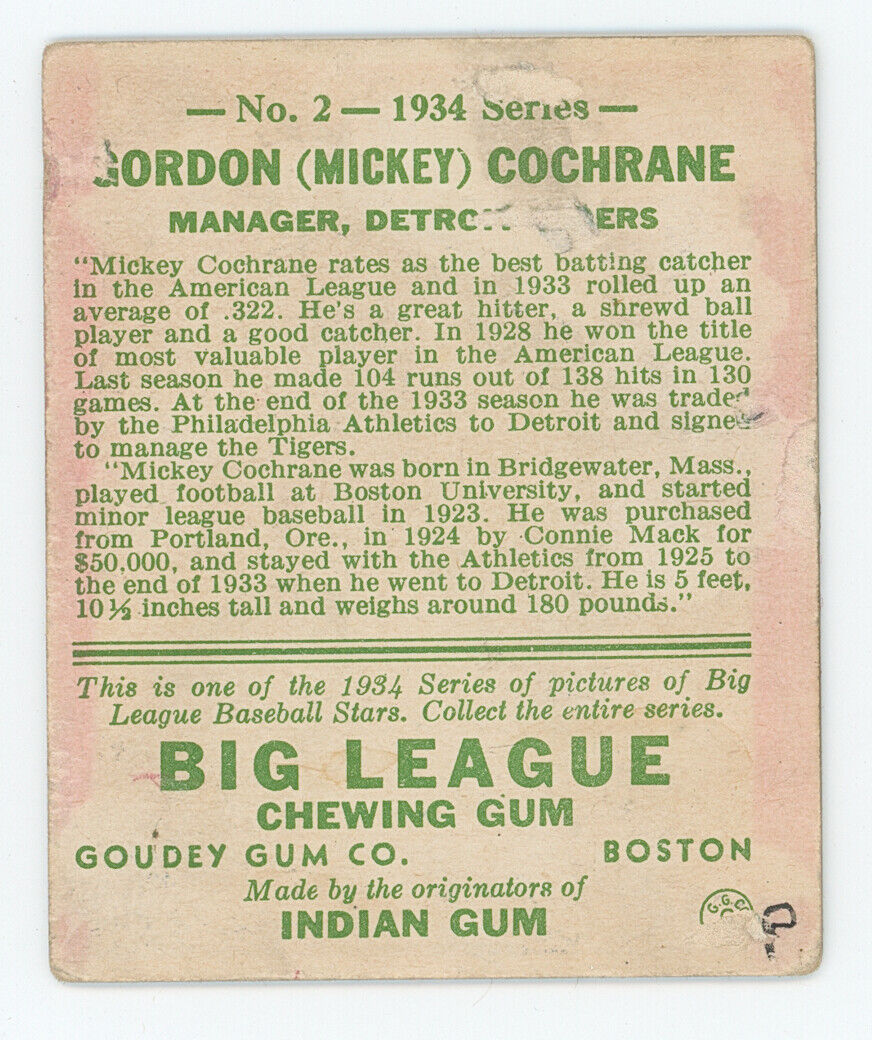 1934 Goudy Mickey Cochran. 