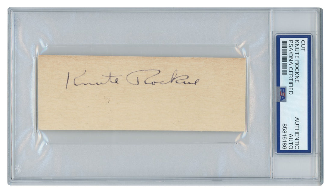 Knute Rockne Signed Autograph. Football. d.1931 Rare PSA1