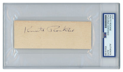 Knute Rockne Signed Autograph. Football. d.1931 Rare PSA1