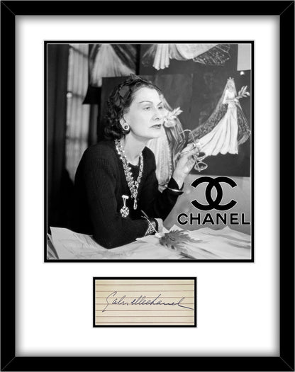 Gabrielle Coco Chanel Signature Autograph Display. Extremely Rare Auto, JSA0