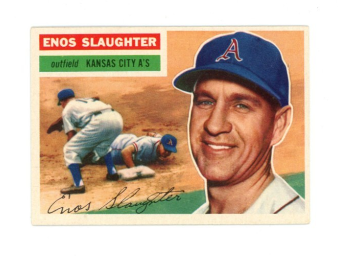 1956 Topps Enos Slaughter Gray Back0