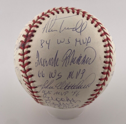 World Series MVP Signed Inscribed Baseball. Jeter, Reggie. 24 Sigs, LE /125. JSA3