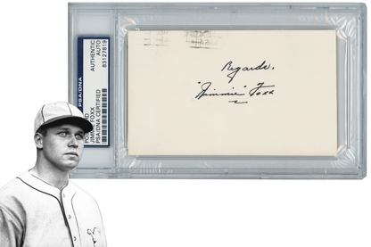 Jimmie Foxx Signed 1967 Government Postcard, Autograph GPC. Auto PSA0