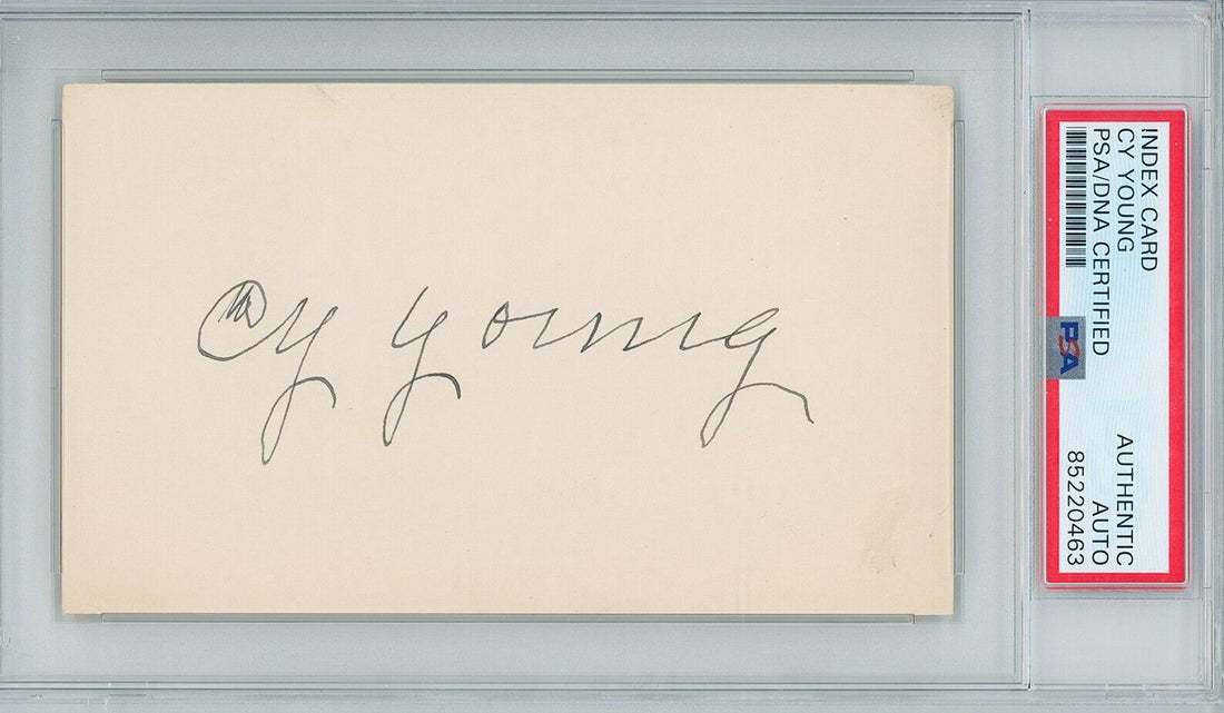 Gorgeous Cy Young Signed Autograph Display. Auto PSA