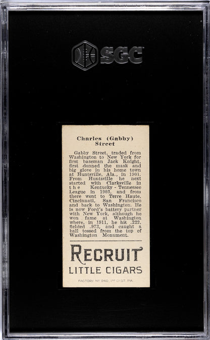 1912 Recruit Little Cigars T207 Gabby Street SGC 51
