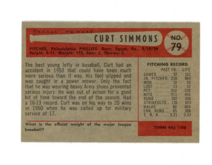 1954 Bowman Curt Simmons1