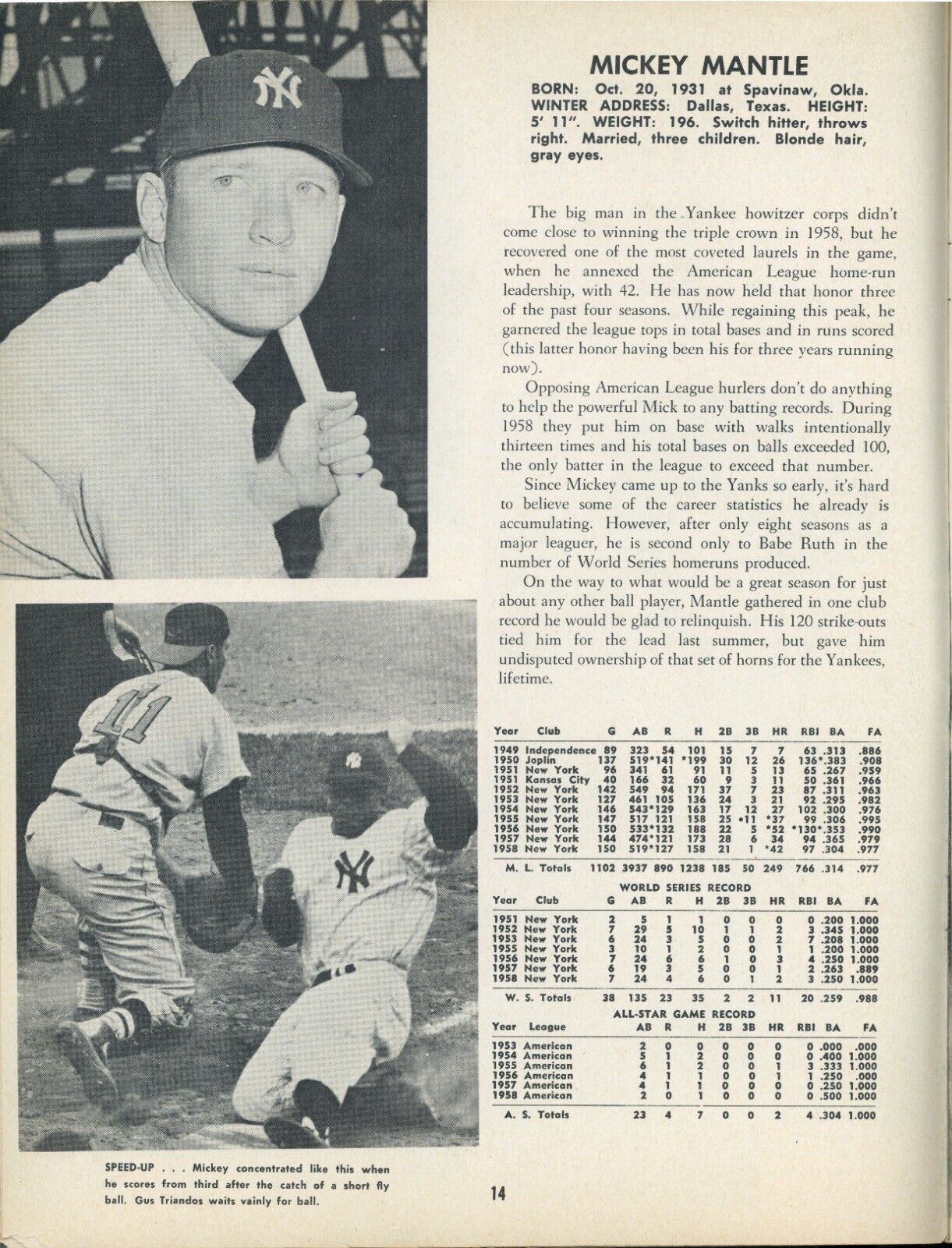 1959 Yankees Yearbook