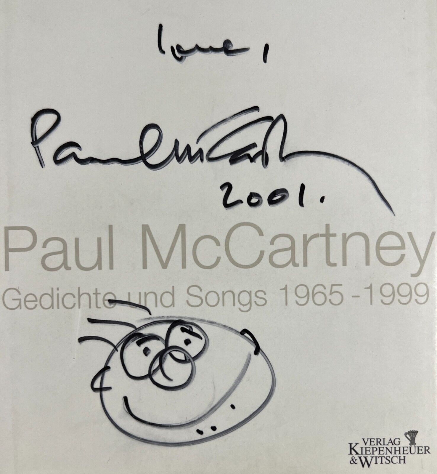 Paul McCartney Signed and Drawn Sketch, Blackbird Singing: Poems and Lyrics. JSA