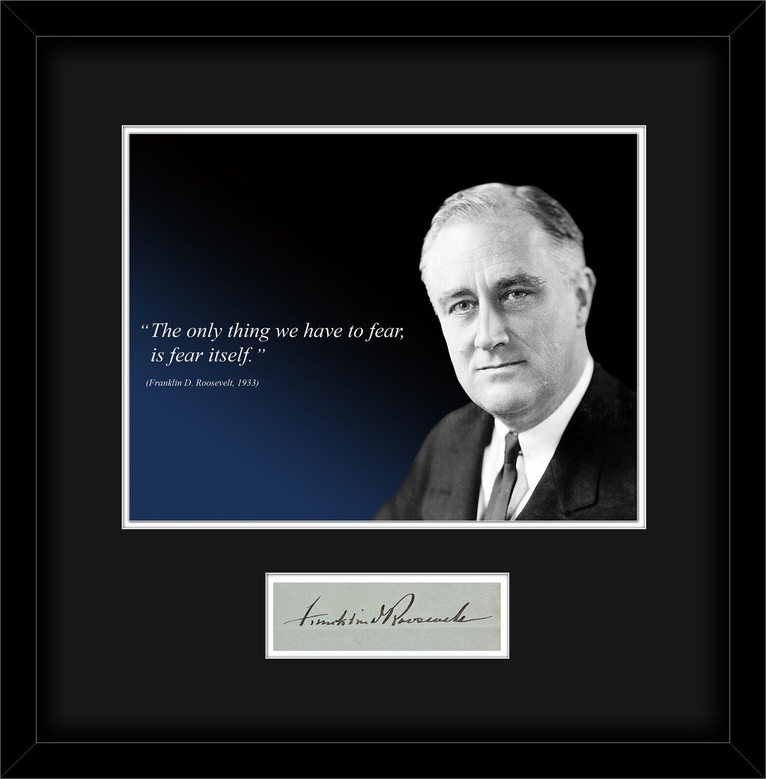 President Franklin D. Roosevelt Signed Autograph Display