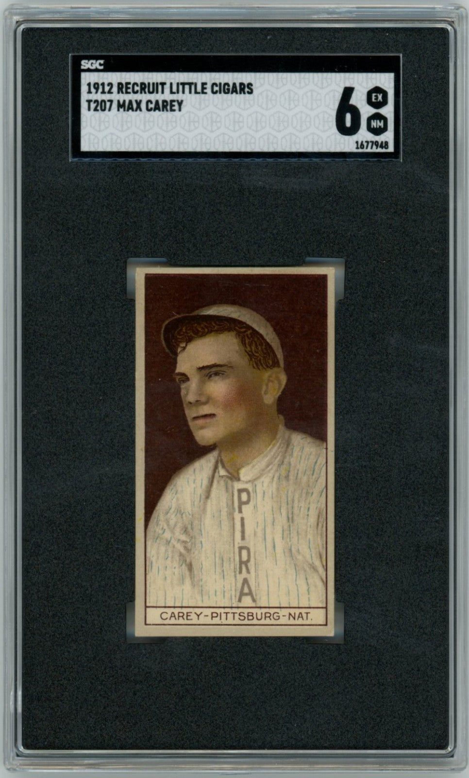 1912 Napoleon Little Cigars T207 Max Carey SGC 60