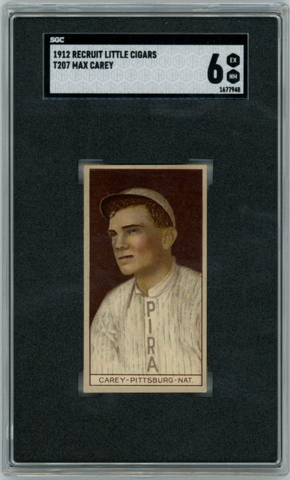 1912 Napoleon Little Cigars T207 Max Carey SGC 60