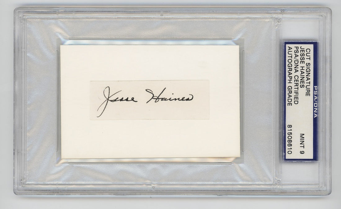 Jesse Haines Signed Autograph. PSA 9. St. Louis Cardinals Hall of Famer. Eakin0