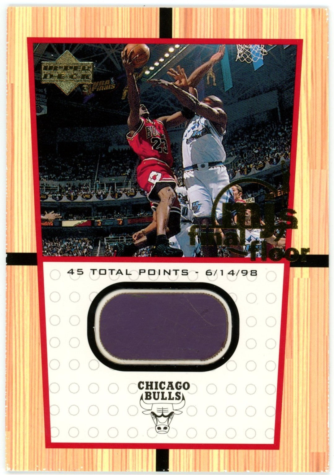Michael Jordan 2000 Upper Deck Final Floor Game Used 1998 Finals Card. 