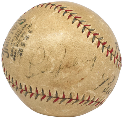 Babe Ruth &amp; Lou Gehrig Dual Signed Baseball. 1929 New York Yankees. PSA/DNA2