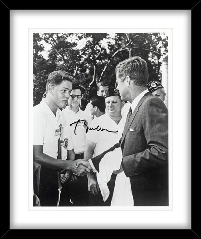 President Bill Clinton Signed 8x10 Photo Meeting JFK, Washington DC. Beckett BAS