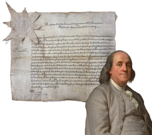 Benjamin Franklin Signed 1787 Land Patent – Constitutional Convention. Auto JSA