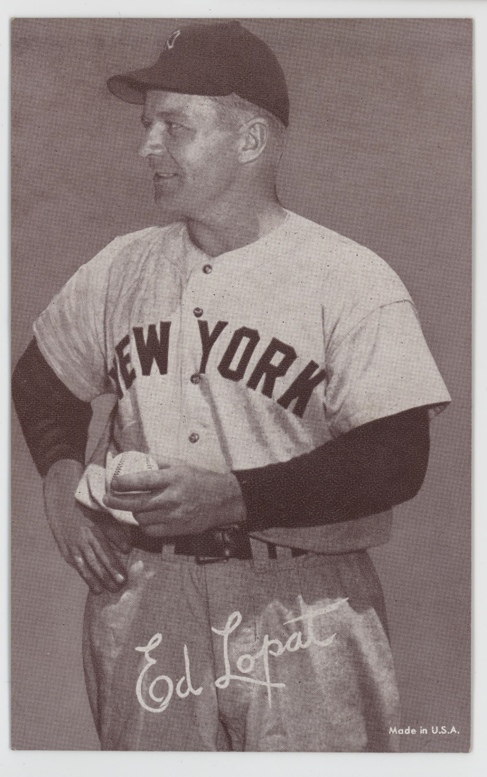 Eddie Lopat 1947-66 Exhibits Card. New York Yankees0