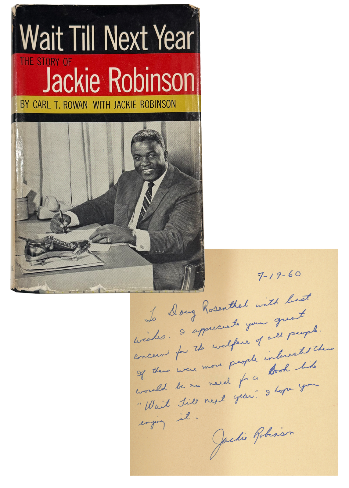 Jackie Robinson Signed &amp; Inscribed First Edition, Wait Till Next Year.0
