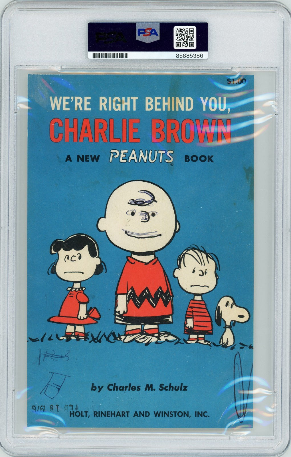 Charles Schulz Signed Charlie Brown Sketch, Peanuts Original Artwork. PSA1