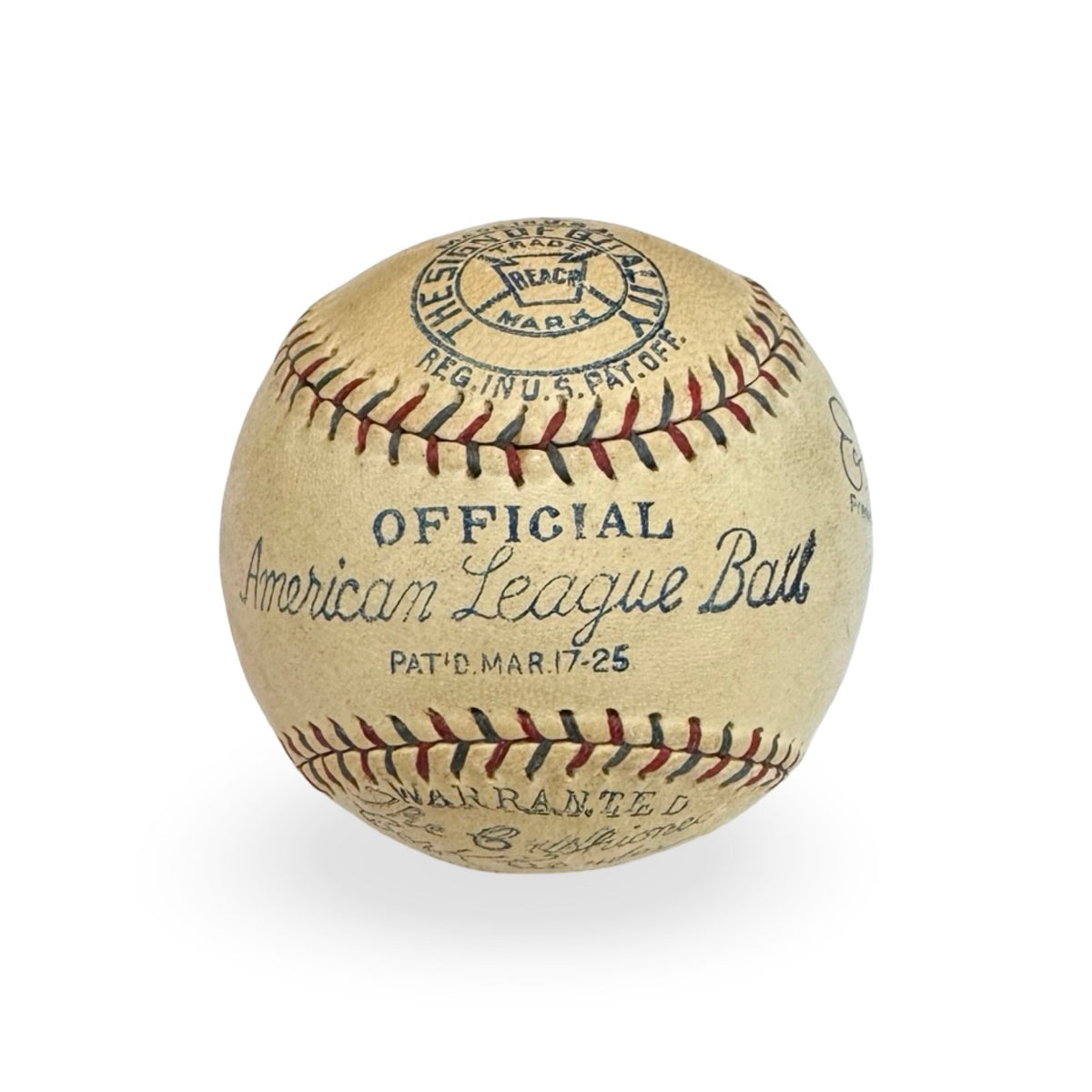 Babe Ruth &amp; Lou Gehrig Dual Signed Official American League Baseball. PSA JSA5