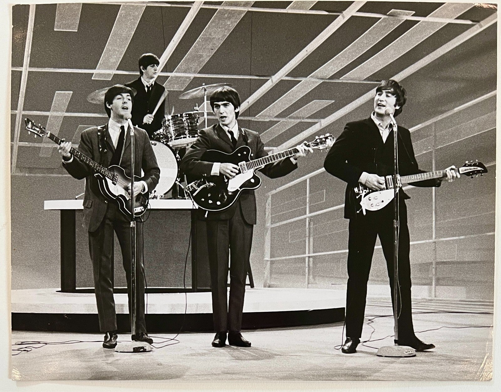 1964 The Beatles Original Photo. 1st Appearance on Ed Sullivan Show. PSA Type 12
