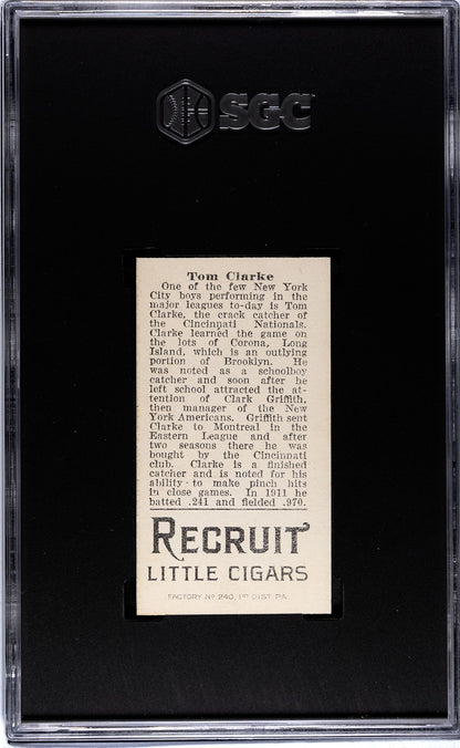 1912 Recruit Little Cigars T207 Tom Clarke SGC Authentic1