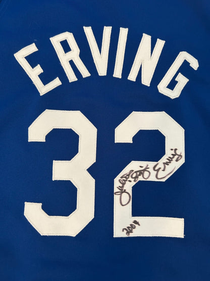 Julius Erving Dr. J Signed Jersey. NY Nets Blue Mitchell Ness Size 54 JSA1
