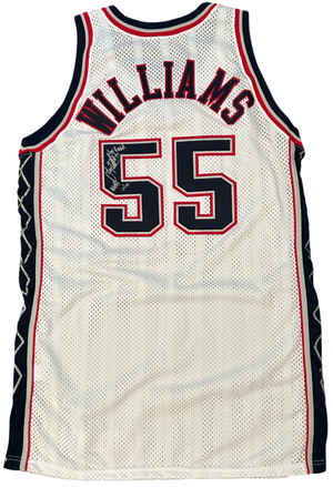 Jayson Williams 1999-00 Game Worn Jersey, Signed. NJ Nets. Home White