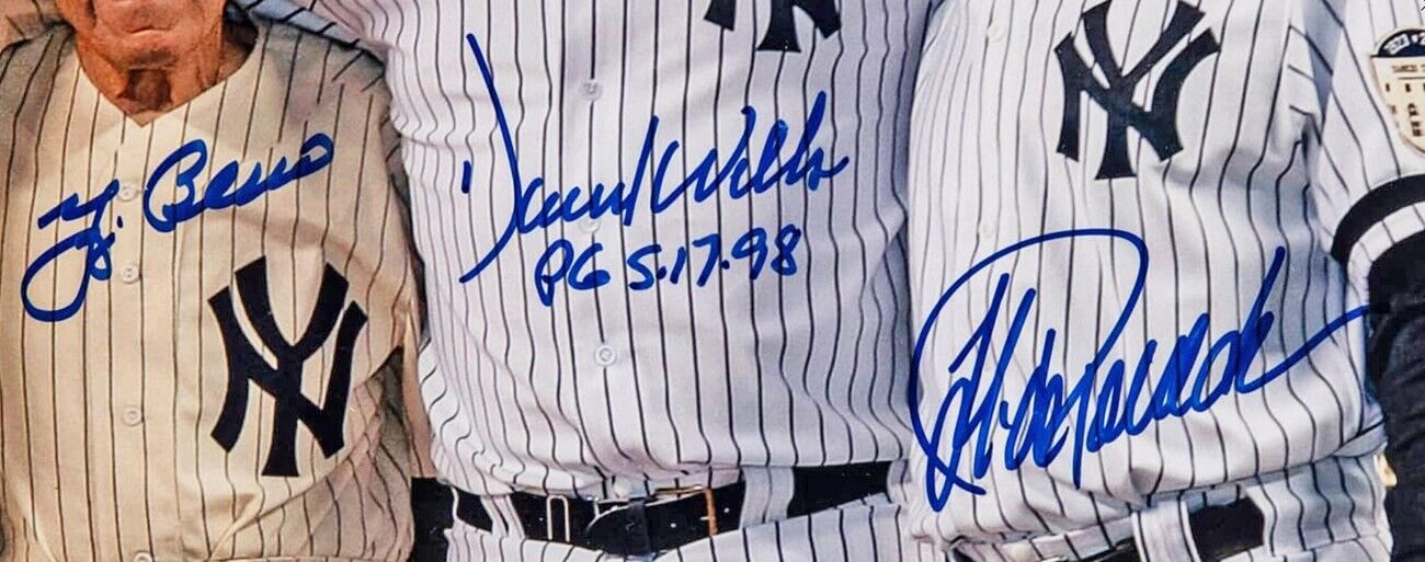 NY Yankees Perfect Game Battery Mates Signed &amp; Inscribed Photo. Auto MLB Steiner