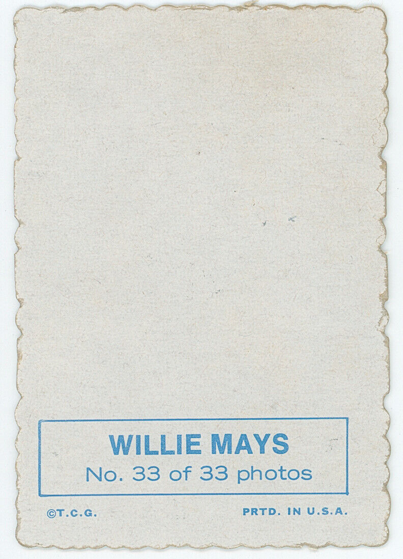 1969 Topps Deckle-Edge Willie Mays. San Francisco Giants. 