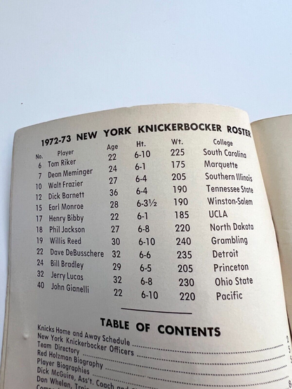 1972-73 New York Knicks Yearbook Madison Square Garden Press Media Guide NBA4