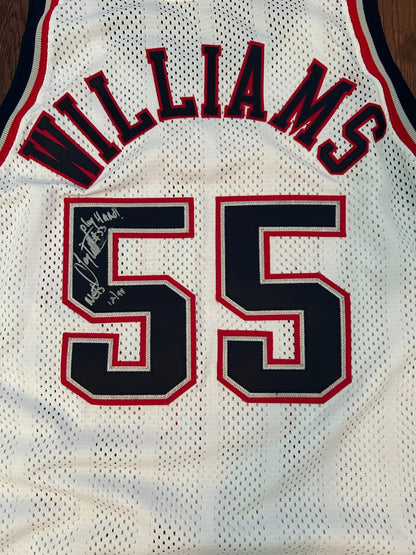 Jayson Williams 1999-00 Game Worn Jersey, Signed. NJ Nets. Home White1