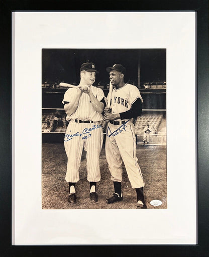 Mickey Mantle and Willie Mays Dual Signed 11x14 Photo. Auto JSA