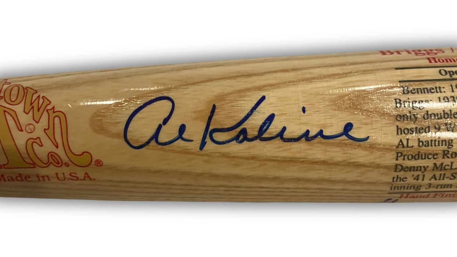 Al Kaline, Kell &amp; Newhouser Multi Signed Detroit Tigers Baseball Bat. Auto JSA2