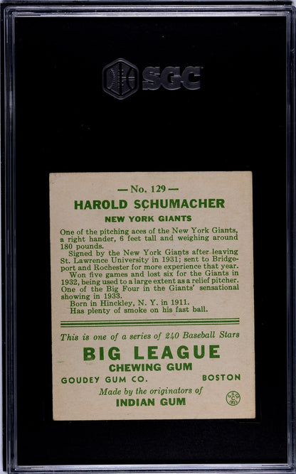 1933 Goudey Harold Schumacher 