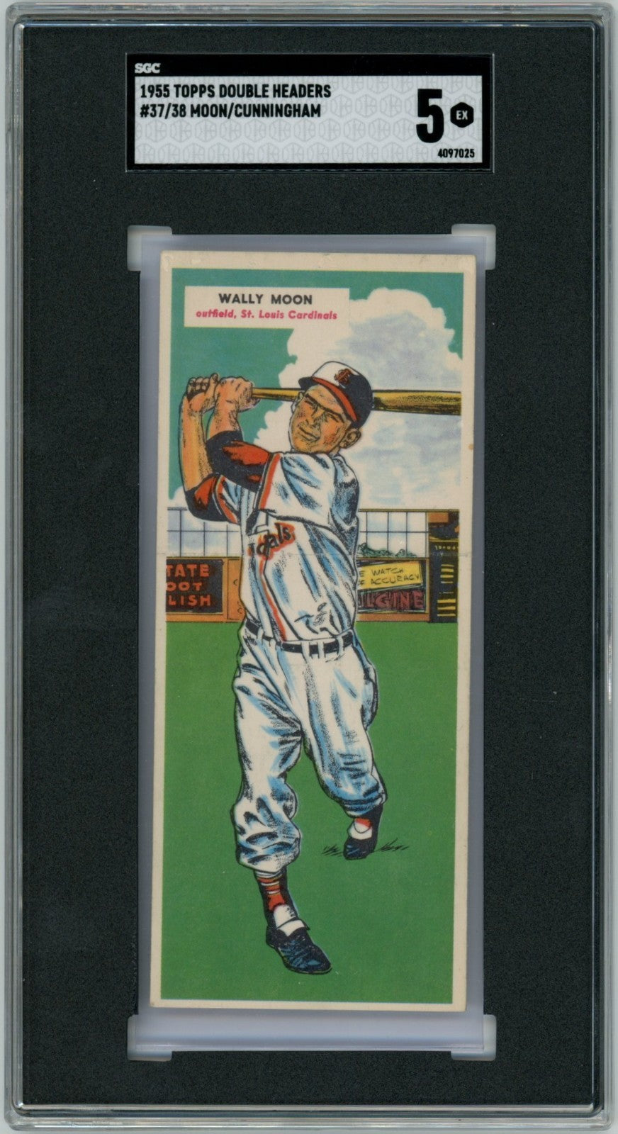 1955 Topps Double Headers Wally Moon Joe Cunningham 