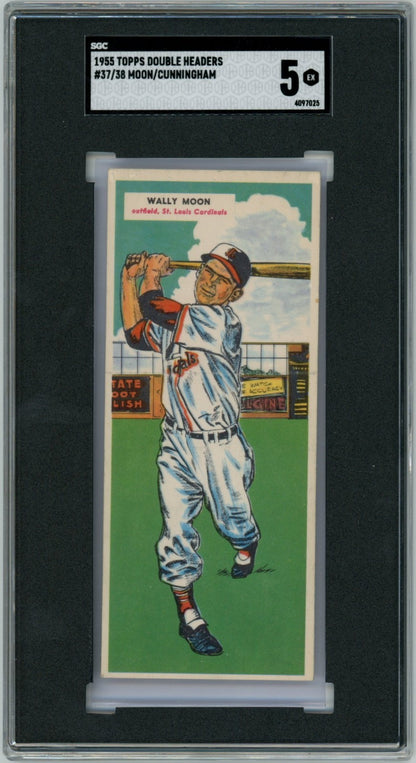 1955 Topps Double Headers Wally Moon Joe Cunningham 