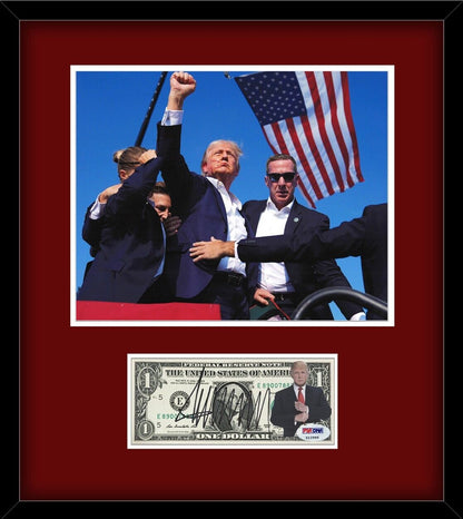 Rare Donald Trump Signed $1 Bill Fight Display!