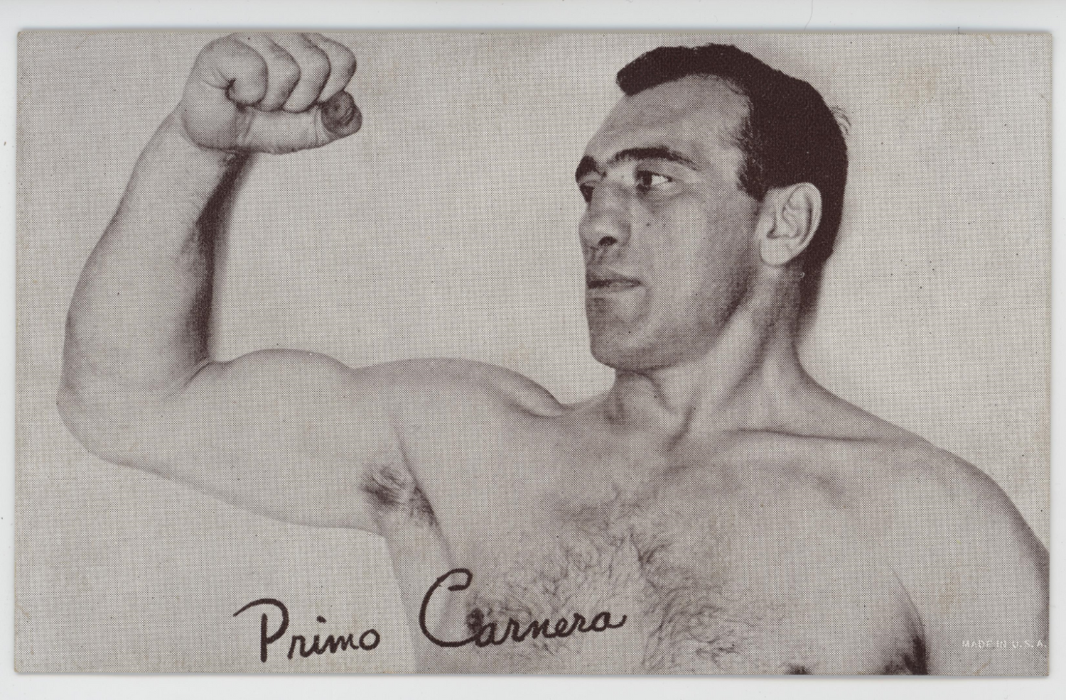 Primo Carnera 1950s Exhibits Card. Boxing World Heavyweight Champion0