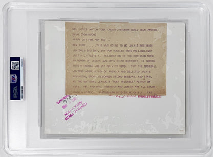 Jackie Robinson Type 1 Original Photograph, 1949 MVP Celebration Photo. PSA2