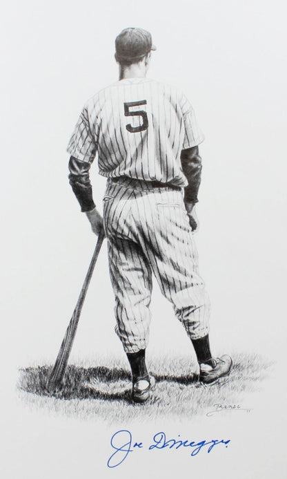 Joe DiMaggio Signed &amp; Inscribed Original Art, Banse Drawing. Auto JSA2